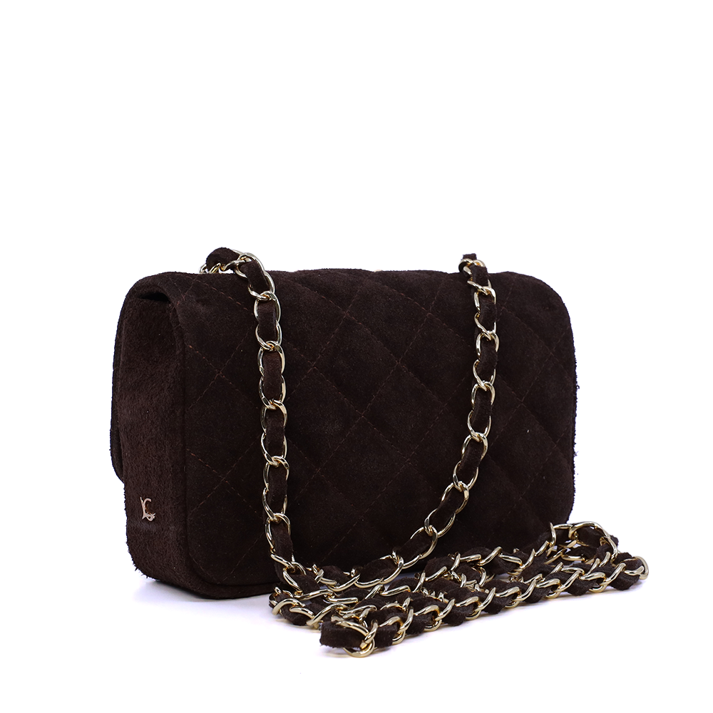 Poșetă crossbody femei Luca di Gioia maro din piele întoarsă 144POSP3672VTDM - imagine 2