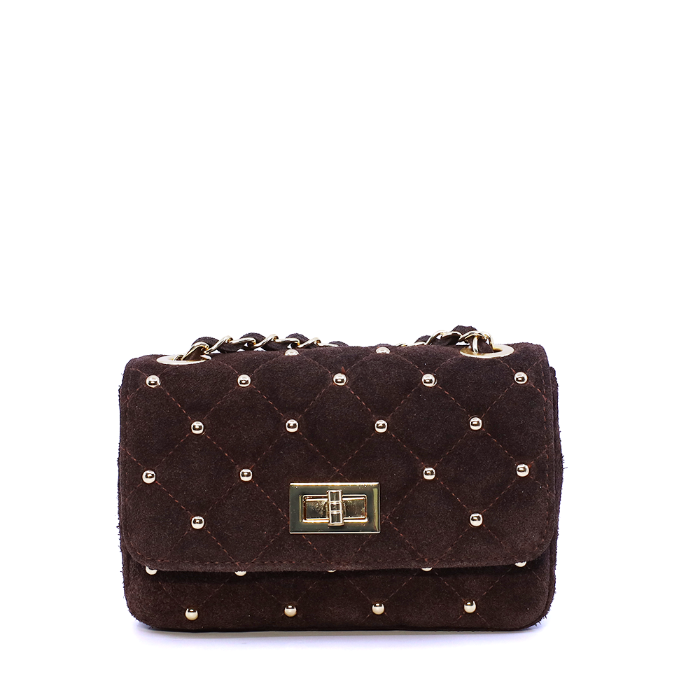 Poșetă crossbody femei Luca di Gioia maro din piele întoarsă 144POSP3672VTDM