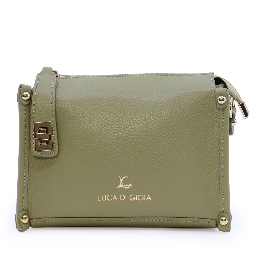 Poseta crossbody femei Luca di Gioia verde din piele 144posp3706v