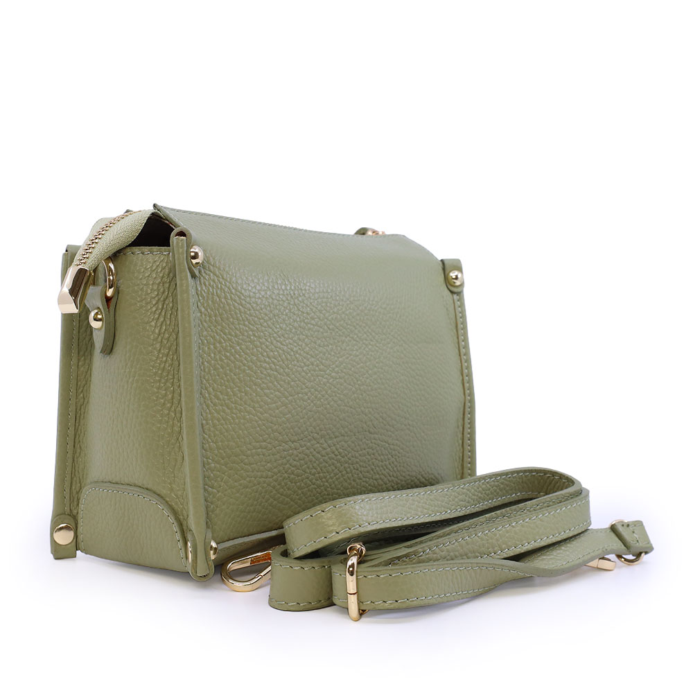 Poșetă crossbody femei Luca di Gioia verde din piele 144posp3706v