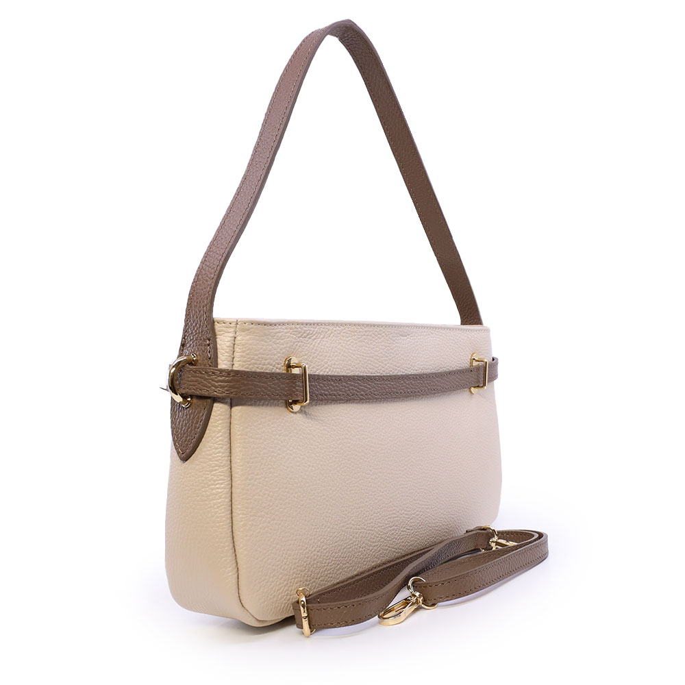 Poșetă hobo femei Luca di Gioia bej din piele 245POSP95210BETA - imagine 2