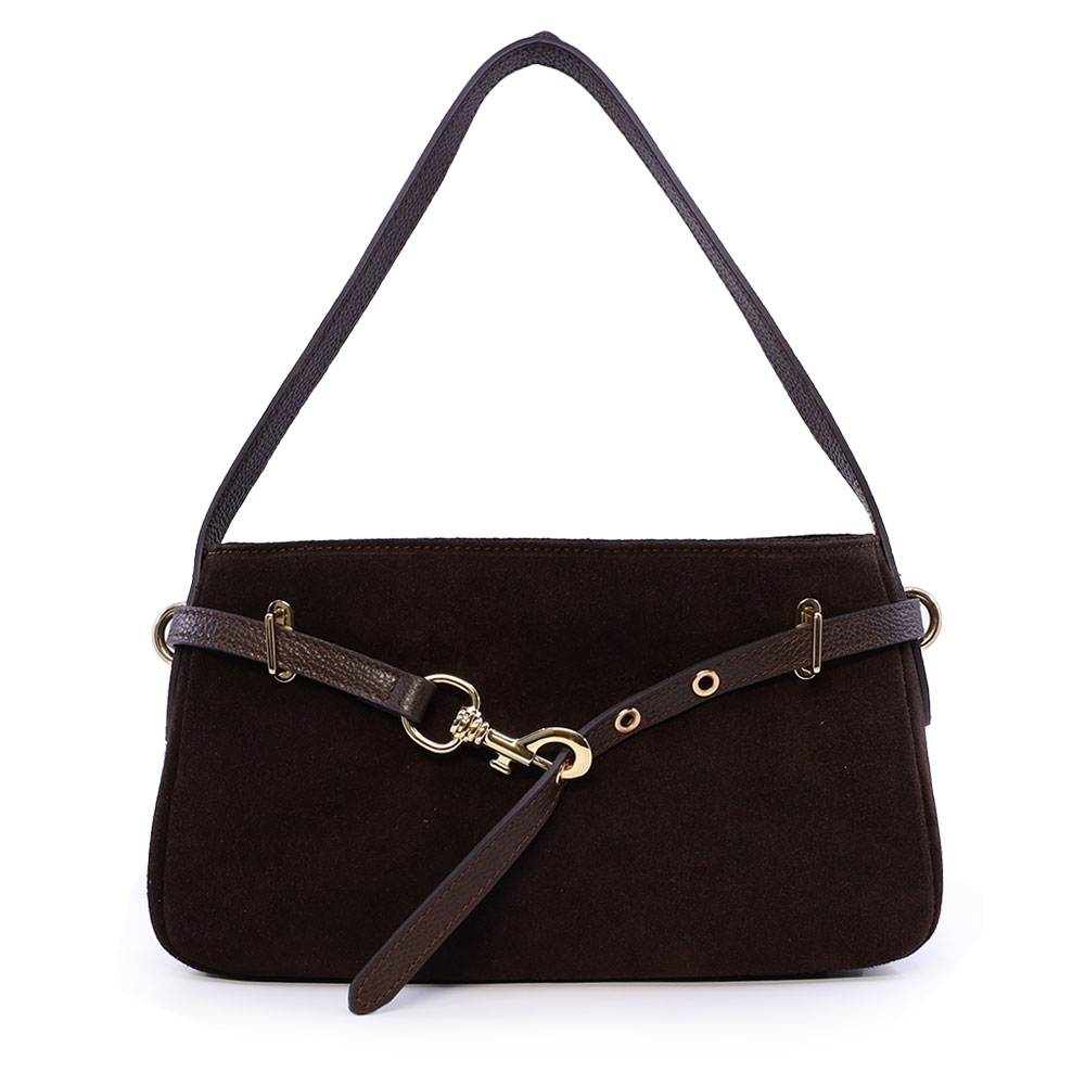 Poșetă hobo femei Luca di Gioia maro din piele întoarsă 245POSP95210VTDM