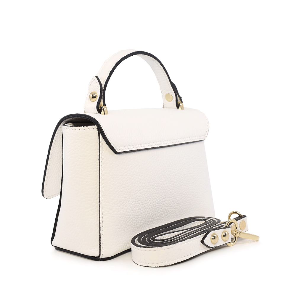 Poșetă micro tote femei Luca di Gioia albă din piele 144POSP3125A