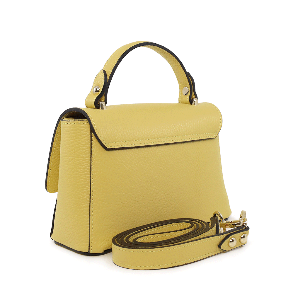 Poșetă micro tote femei Luca di Gioia galbenă din piele 144POSP3125G