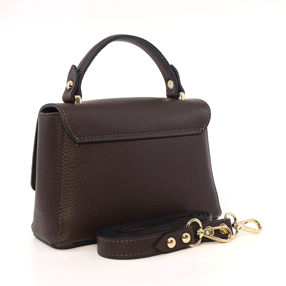 Poșetă micro tote femei Luca di Gioia maro din piele 144POSP3125TDM