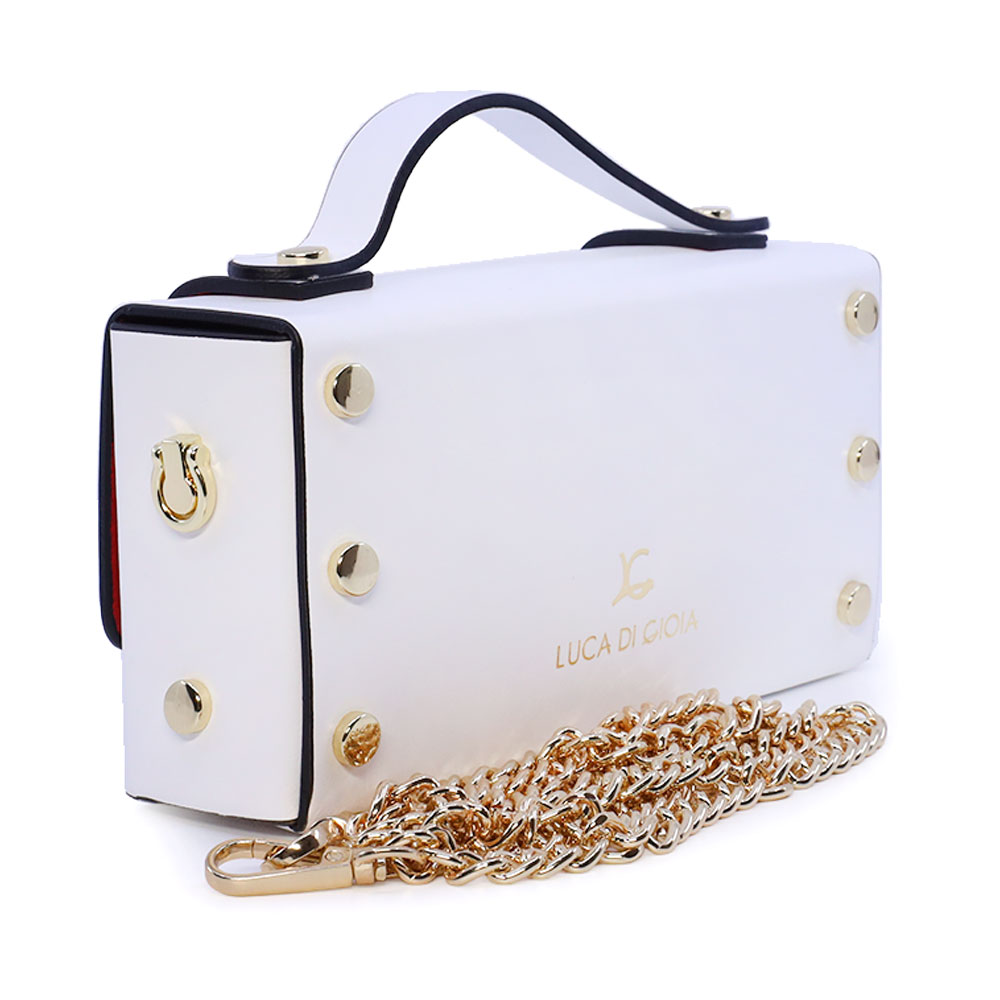 Poșetă mini crossbody femei Luca di Gioia albă din piele 144POSP3578A - imagine 2