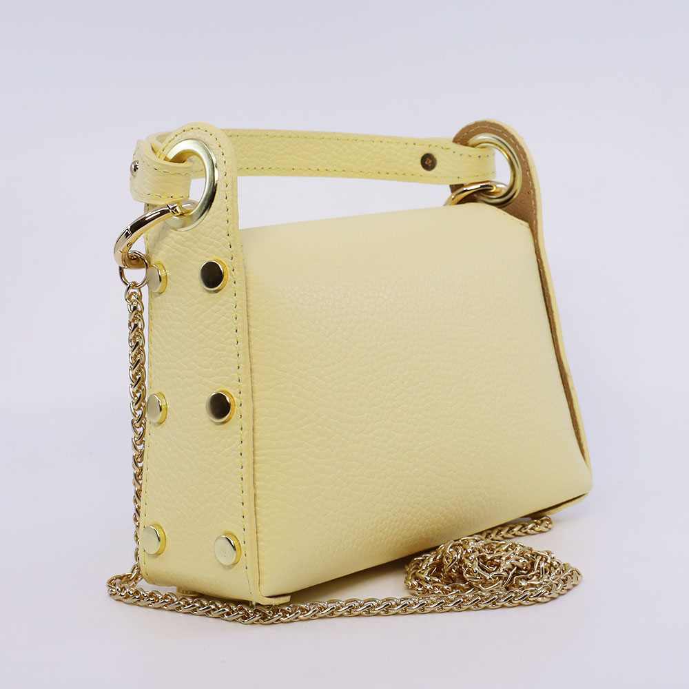 Poșetă mini crossbody femei Luca di Gioia galbenă din piele 144POSP3683G - imagine 2