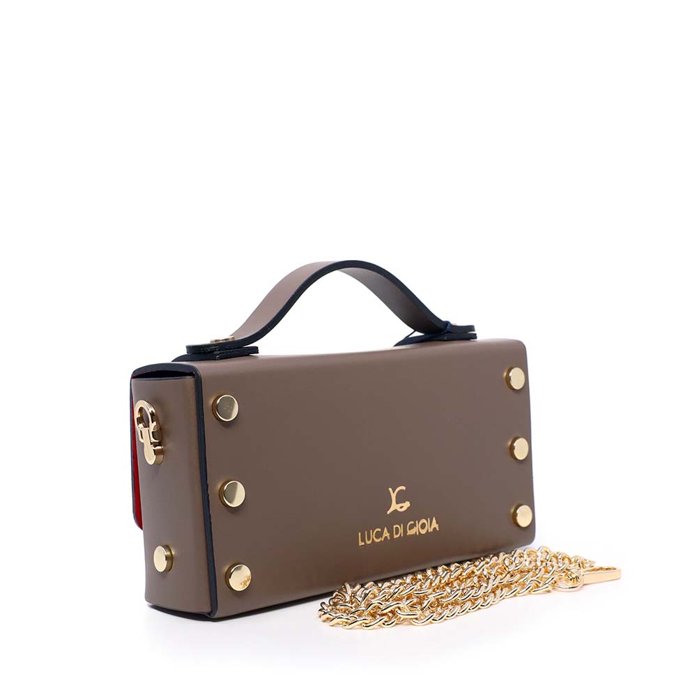 Poșetă mini crossbody femei Luca di Gioia maro din piele 144POSP3578M