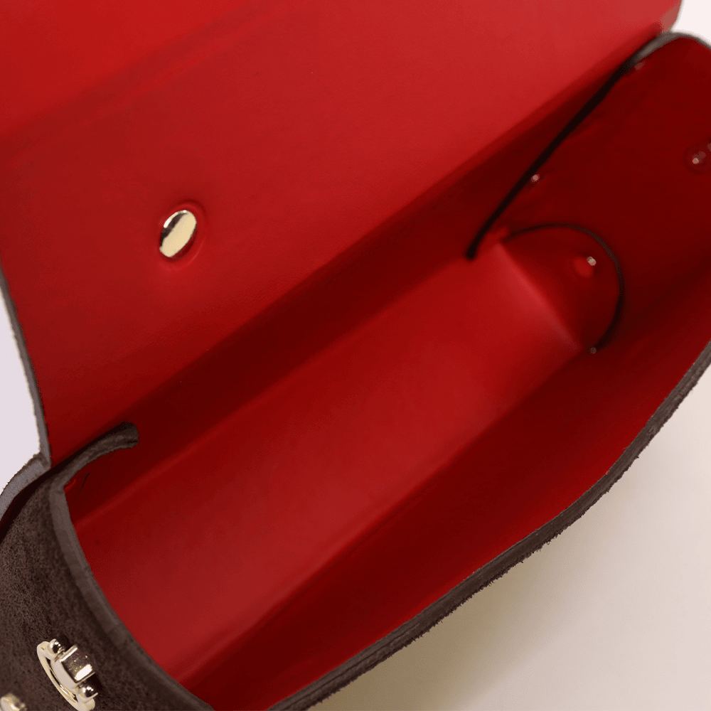 Poșetă mini crossbody femei Luca di Gioia maro închis din piele întoarsă 144POSP3644VTDM