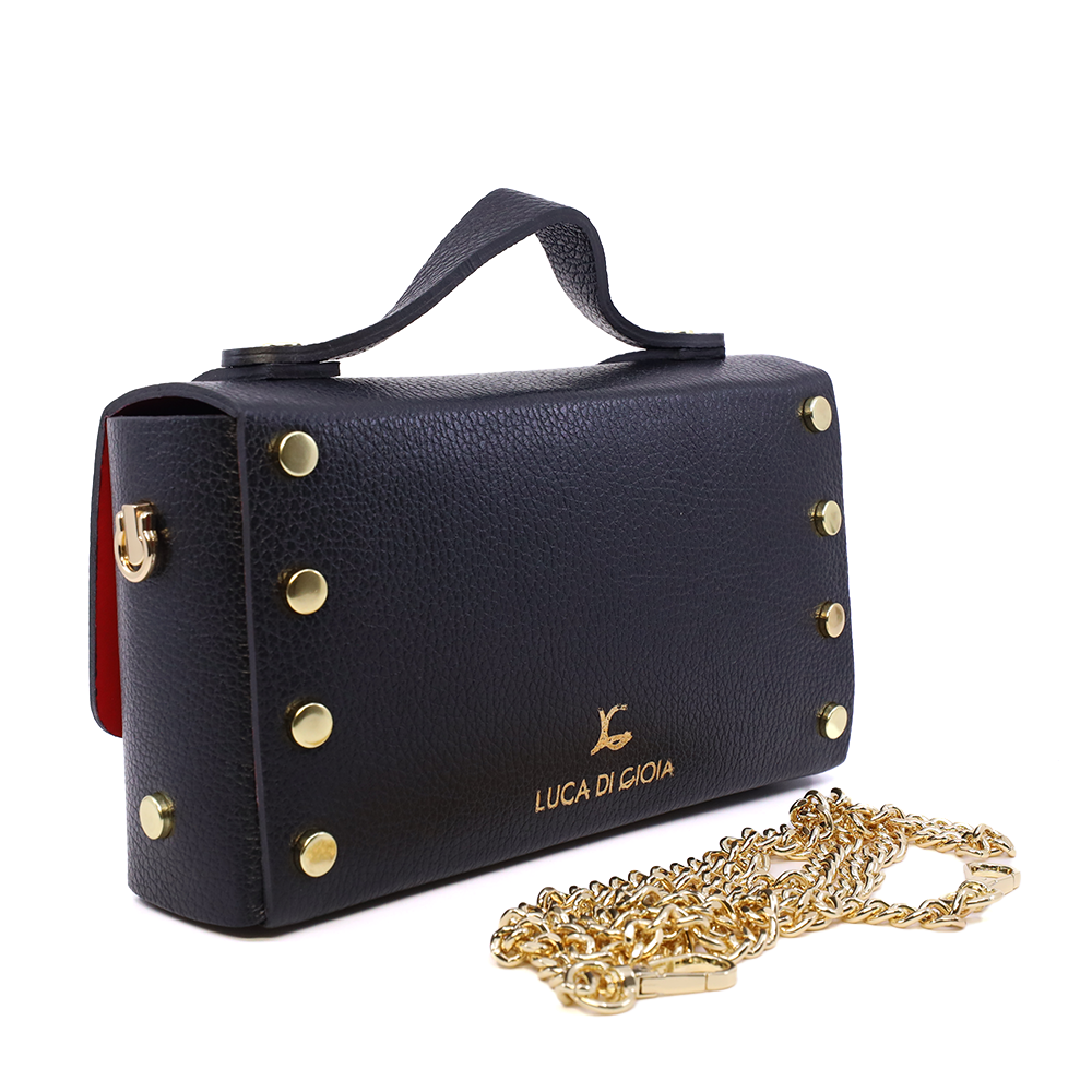 Poșetă mini crossbody femei Luca di Gioia neagră din piele 144POSP3644N - imagine 2