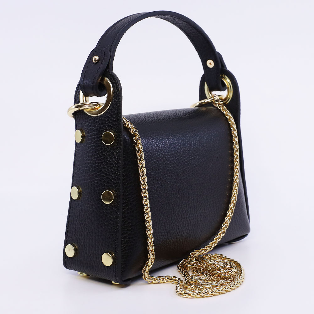 Poșetă mini crossbody femei Luca di Gioia neagră din piele 144POSP3683N - imagine 2
