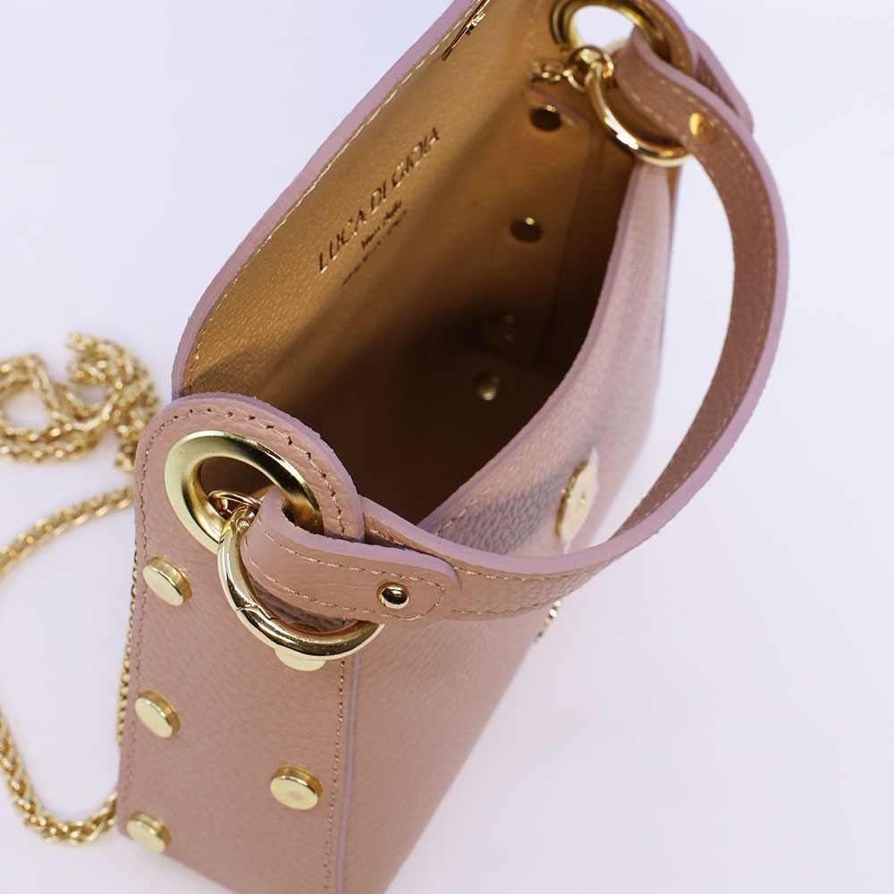 Poșetă mini crossbody femei Luca di Gioia nude din piele 144POSP3683NU