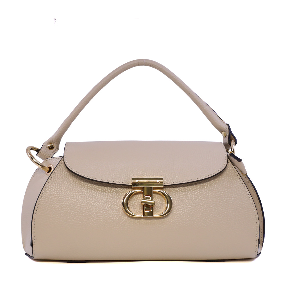 Poseta satchel femei Luca di Gioia bej din piele 144POSP3732BE