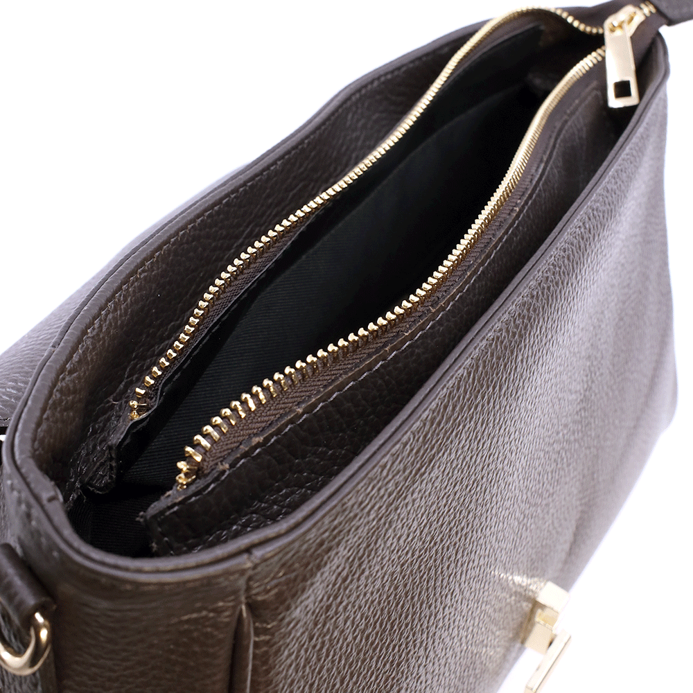 Poșetă satchel femei Luca di Gioia maro din piele 245POSP26121TDM