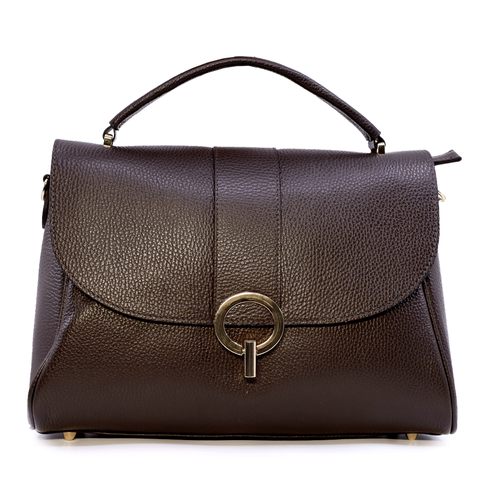 Poșetă satchel femei Luca di Gioia maro din piele 245POSP26121TDM