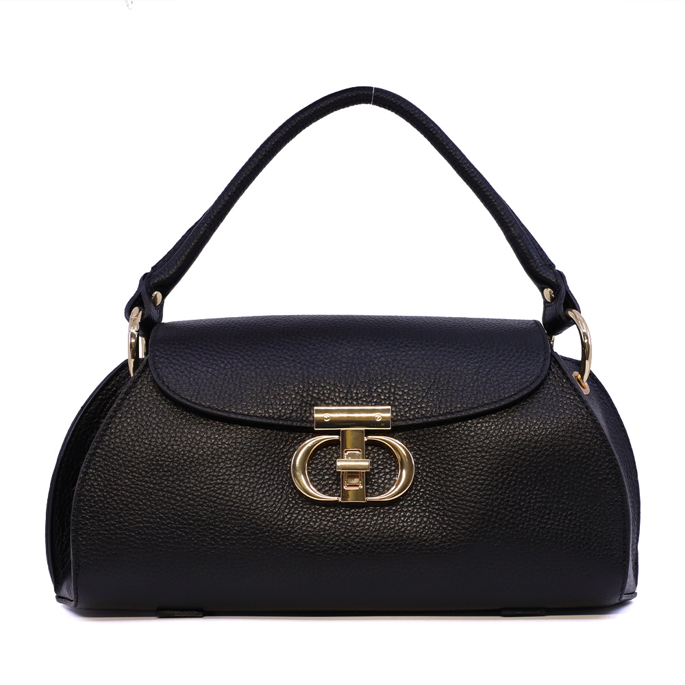 Poseta satchel femei Luca di Gioia neagra din piele 144POSP3732N