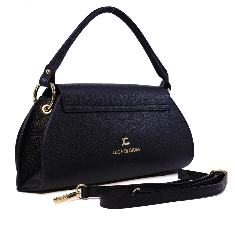 Poșetă satchel femei Luca di Gioia neagră din piele 144POSP3732N — imaginea 2