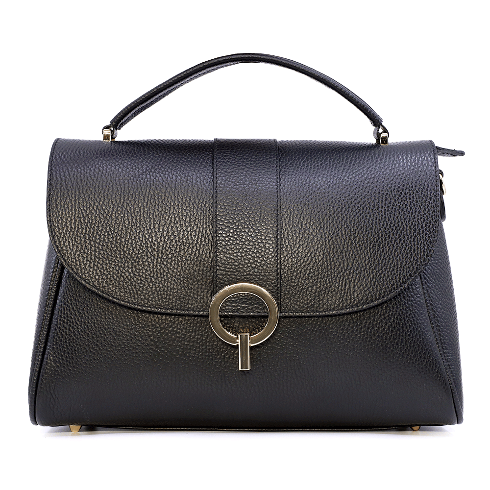 Poșetă satchel femei Luca di Gioia neagră din piele 245POSP26121N