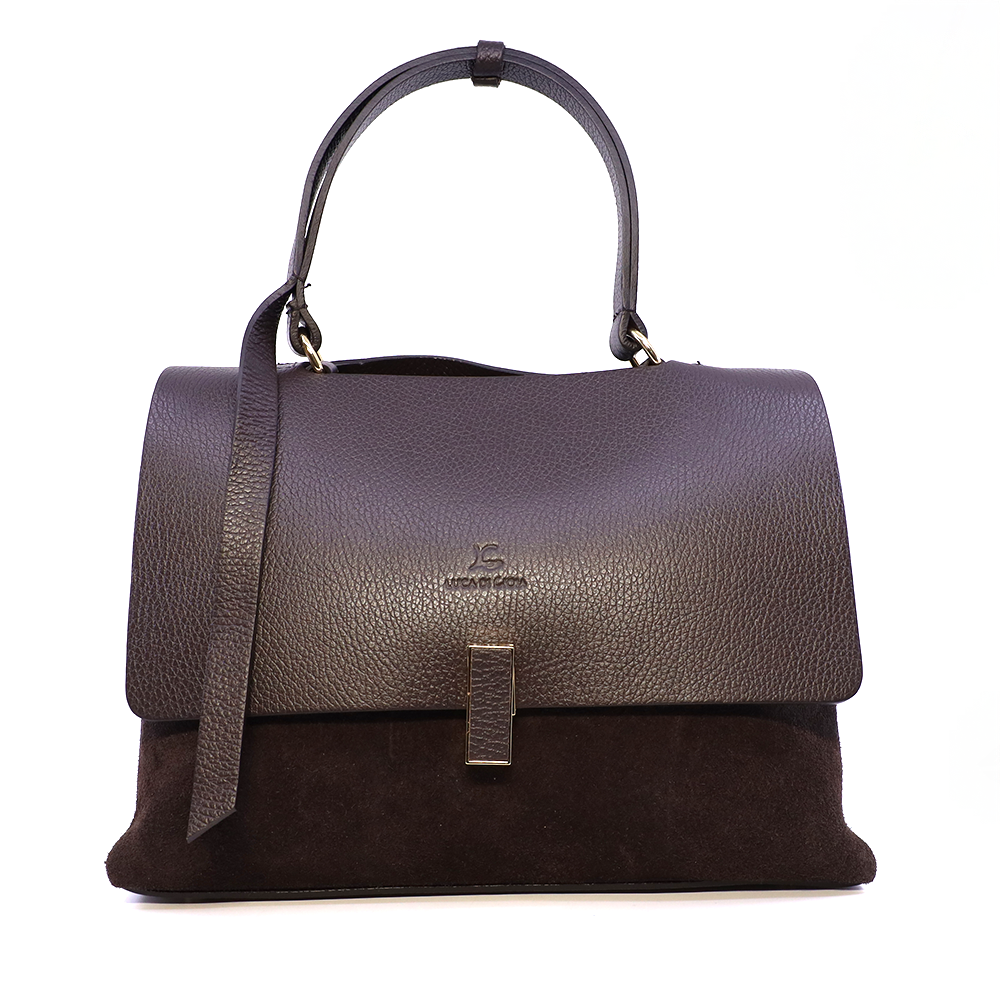 Poșetă satchel Luca di Gioia maro din piele 245POSP24085TDM