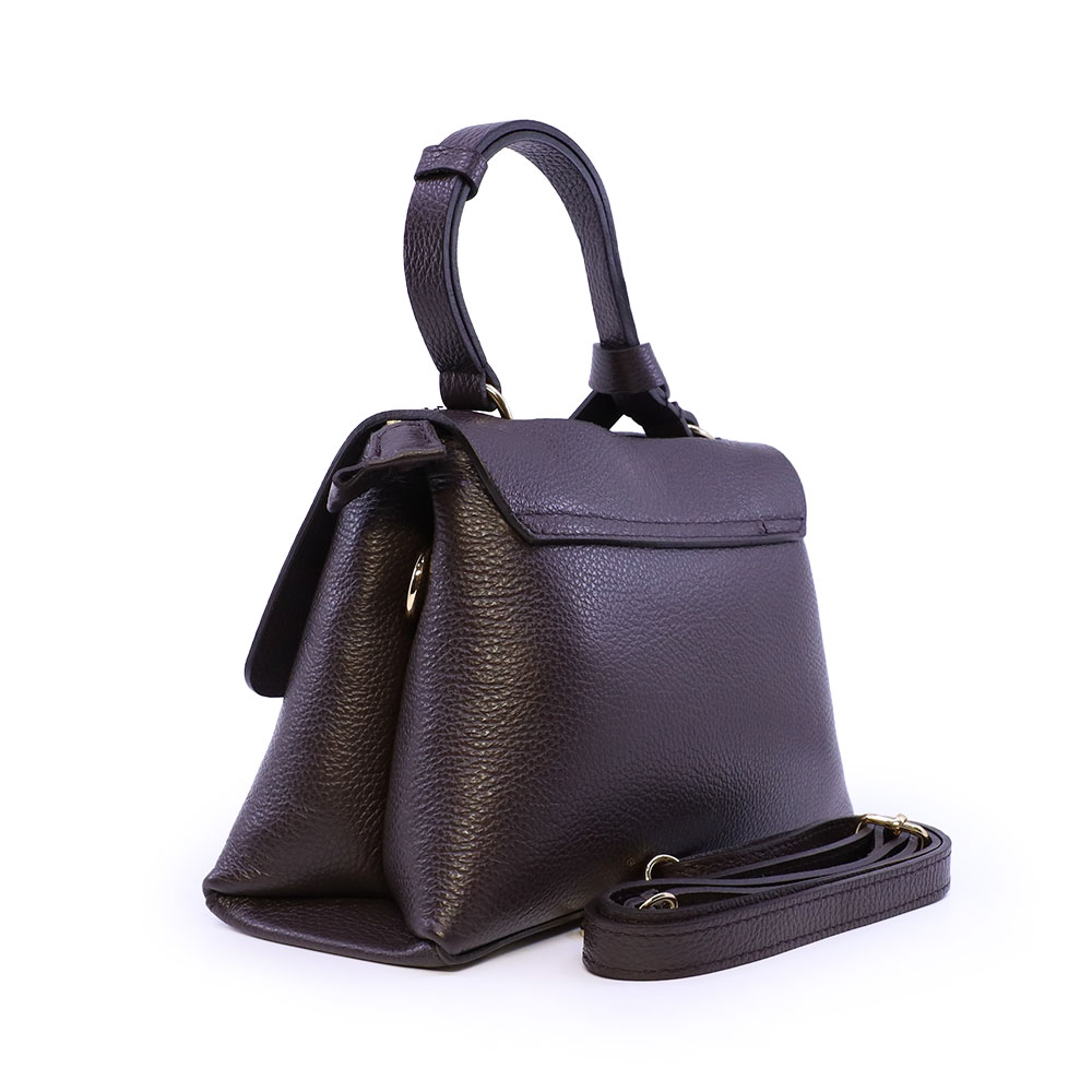 Poșetă satchel Luca di Gioia maro din piele 245POSP24085TDM