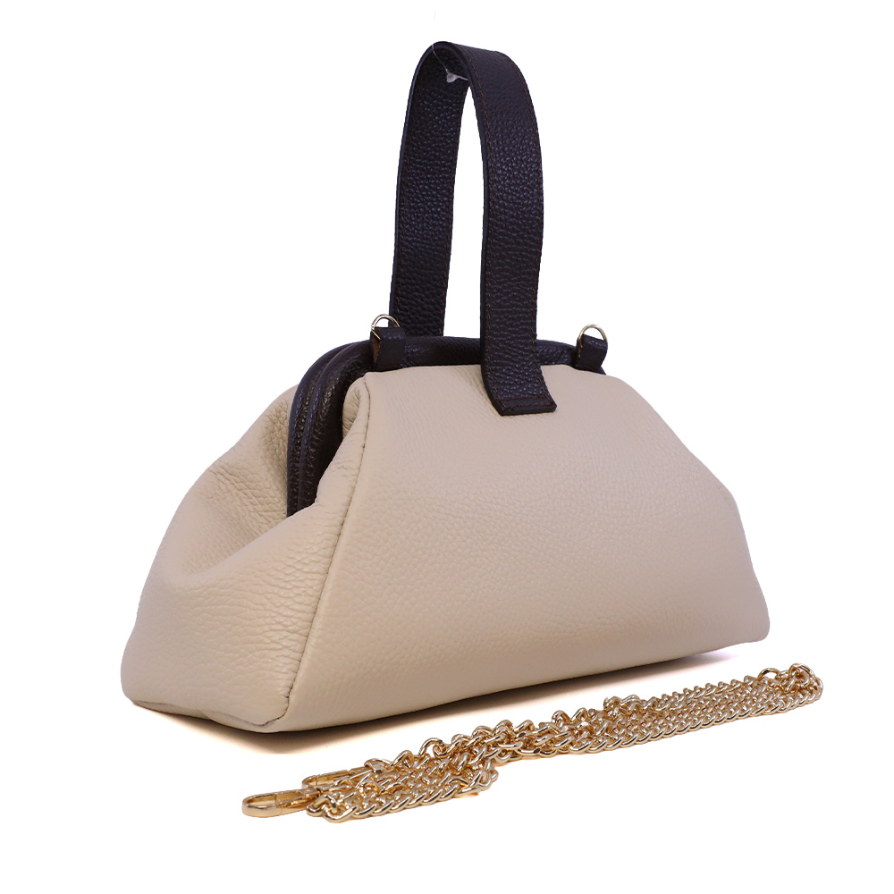 Poșetă tip clutch femei Luca di Gioia bej din piele 245POSP26111BETDM — imaginea 2