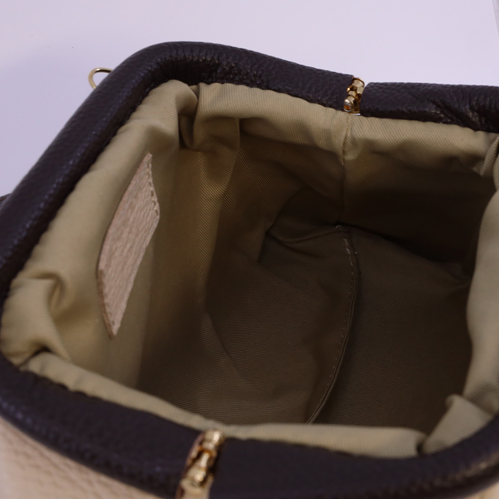 Poșetă tip clutch femei Luca di Gioia bej din piele 245POSP26111BETDM