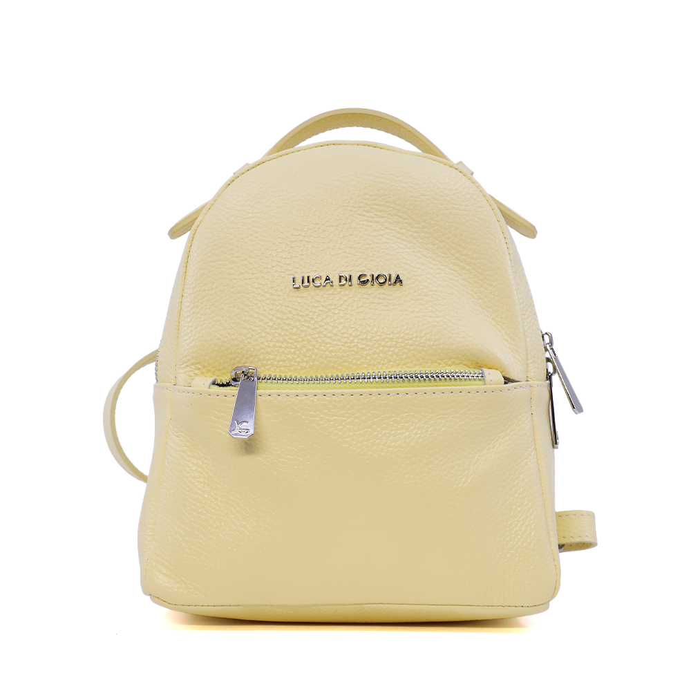 Rucsac femei Luca di Gioia galben din piele 144RUCP3188G