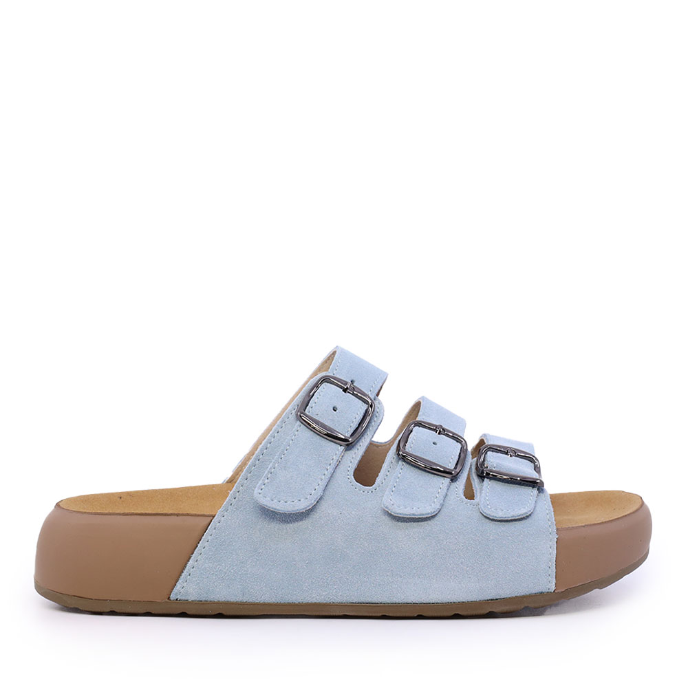 Saboți reglabili femei Luca di Gioia azur din piele întoarsă    2931DST0440VAZ