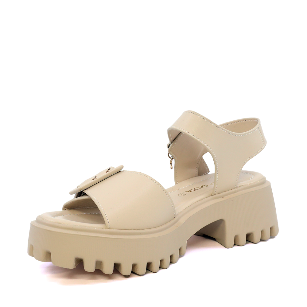 Sandale chunky femei Luca di Gioia bej din piele 1299DS1110BE