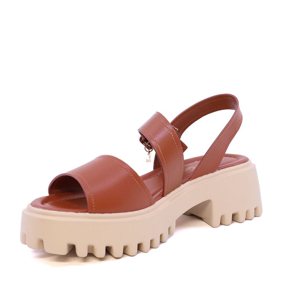 Sandale chunky femei Luca di Gioia cognac din piele 1299DS1621CO