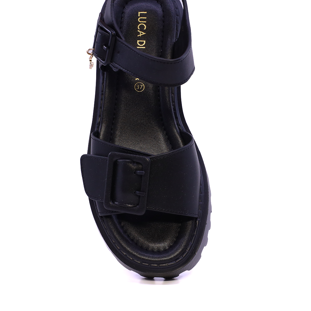 Sandale chunky femei Luca di Gioia negre din piele 1299DS1110N