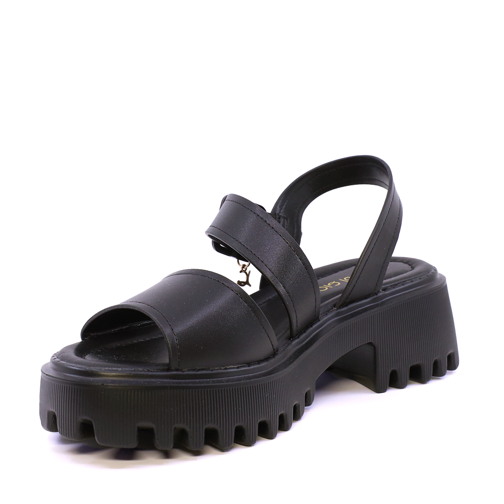Sandale chunky femei Luca di Gioia negre din piele 1299DS1621N