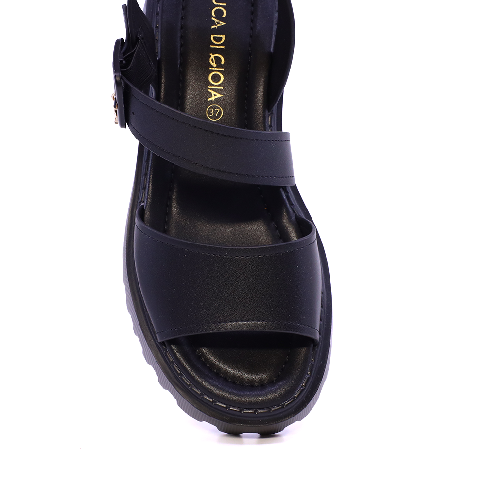 Sandale chunky femei Luca di Gioia negre din piele 1299DS1621N