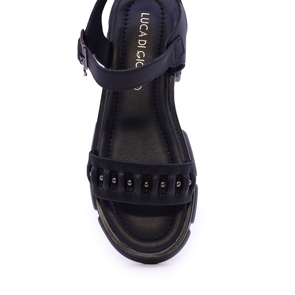 Sandale cu elemente metalice femei Luca di Gioia negre din piele 1299DS6110N