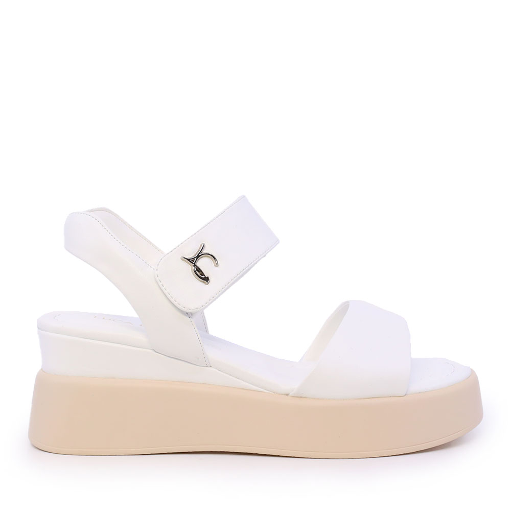 Sandale cu platformă femei Luca di Gioia albe din piele 1291DS1441A