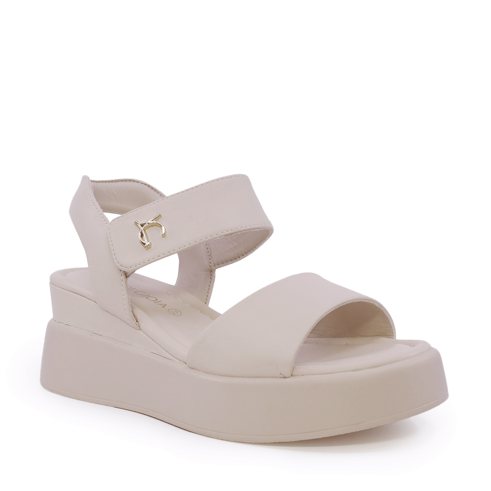 Sandale cu platformă femei Luca di Gioia bej din piele 1299DS1441BE - 1 | YEO