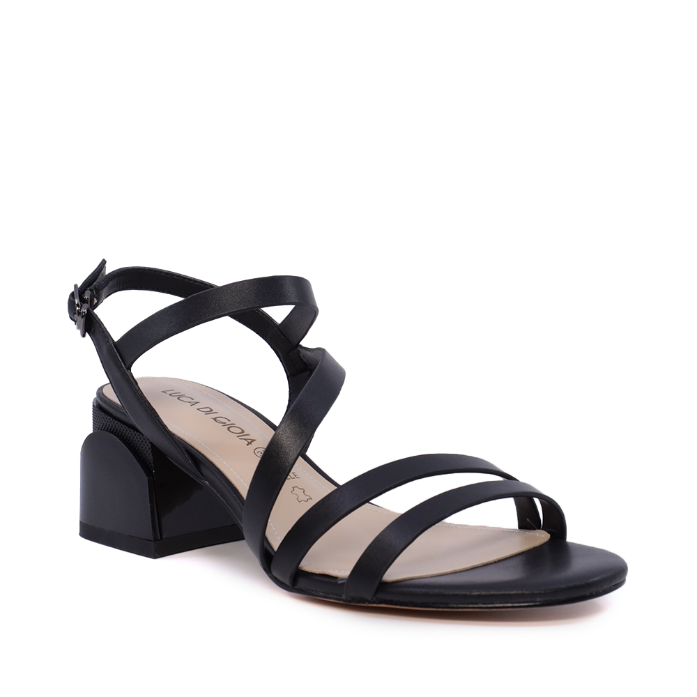 Sandale cu toc mediu femei Luca di Gioia negre din piele 1267DS1611N - 1 | YEO