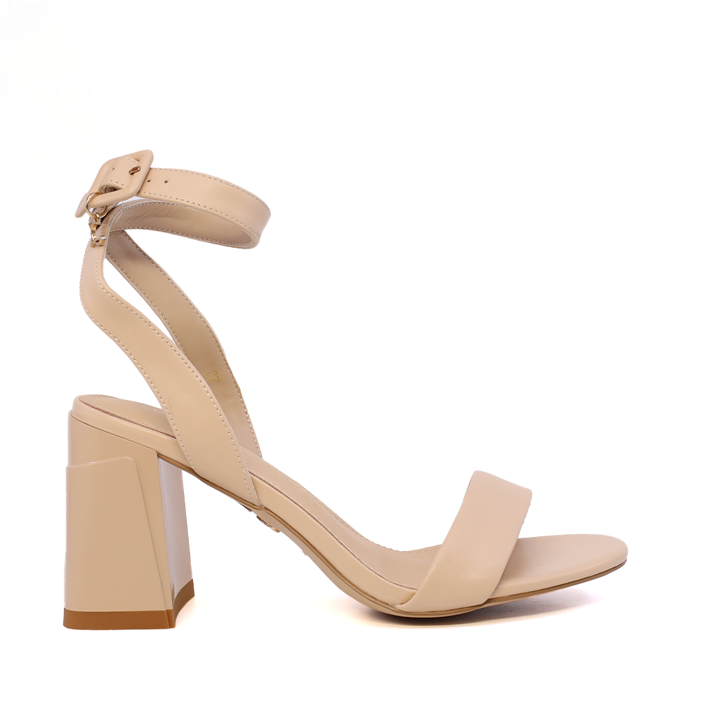 Sandale cu toc  pătrat femei Luca di Gioia nude din piele 1261DS8811NU