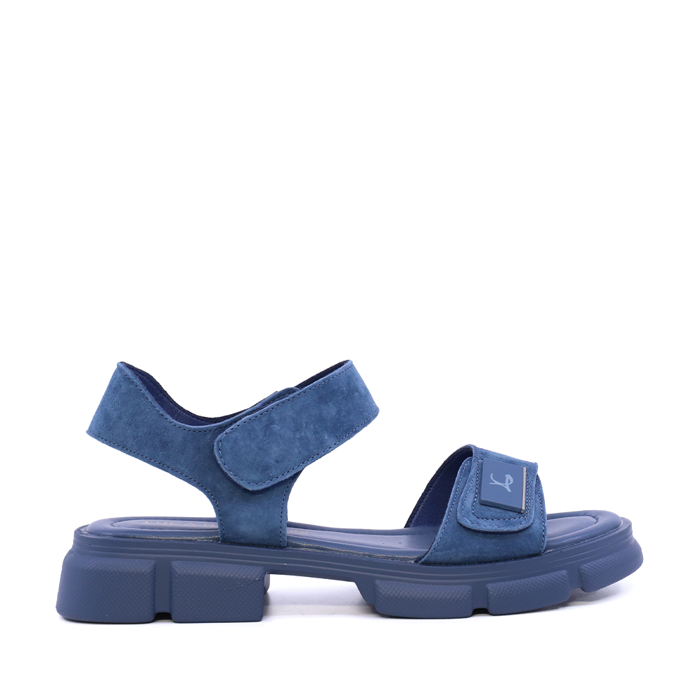 Sandale femei Luca di Gioia bleumarin din piele întoarsă cu logo  1291DS9442VBL