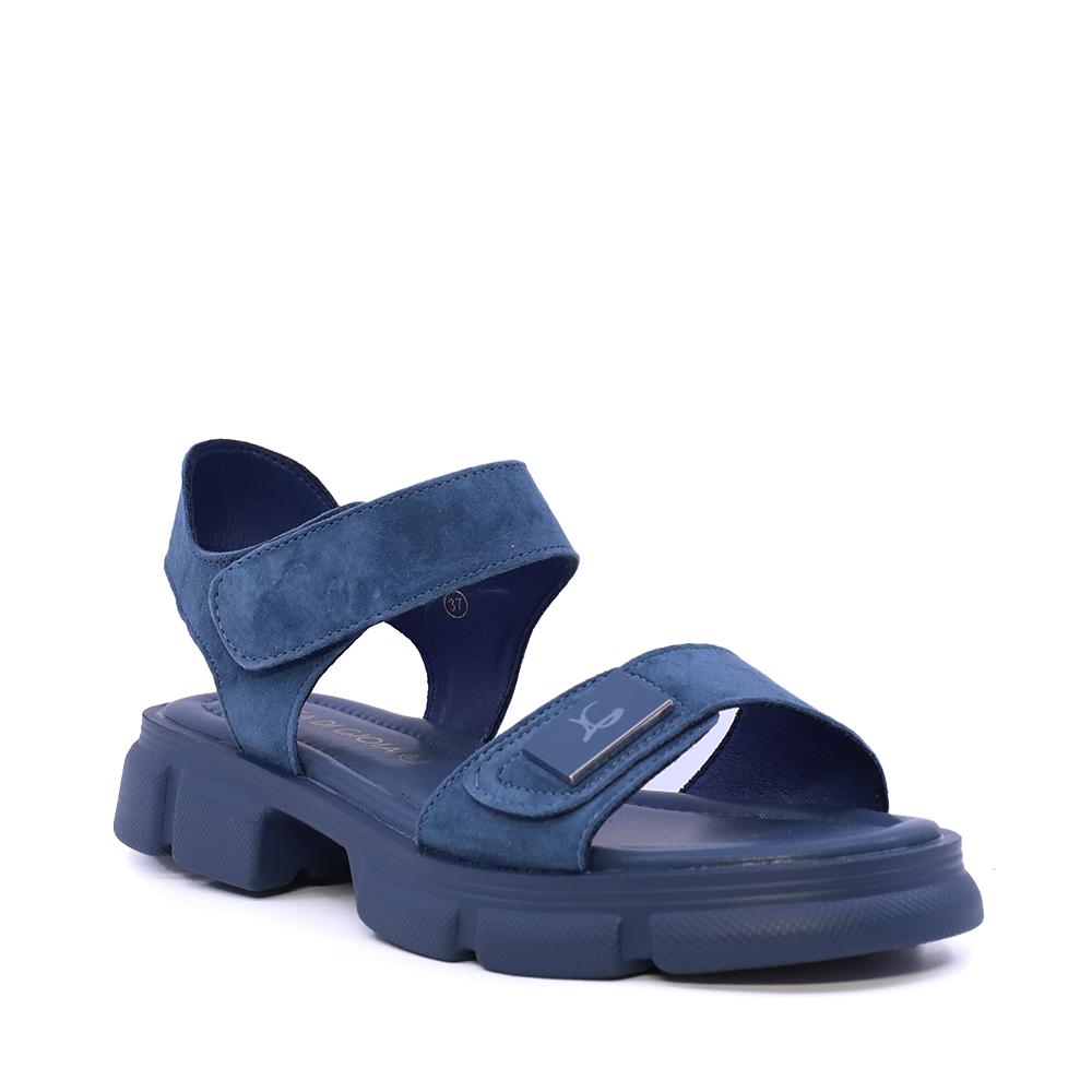 Sandale femei Luca di Gioia bleumarin din piele întoarsă cu logo  1291DS9442VBL - imagine 2