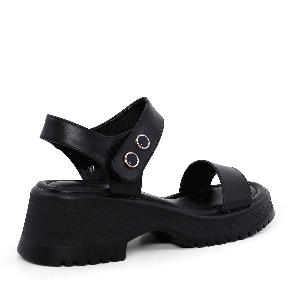 Sandale femei Luca di Gioia negre din piele cu toc mediu 1297DS1581N