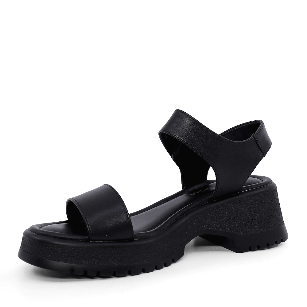 Sandale femei Luca di Gioia negre din piele cu toc mediu 1297DS1581N
