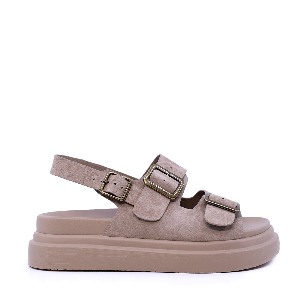 Sandale reglabile femei Luca di Gioia bej din piele întoarsă    1291DS5100VBE