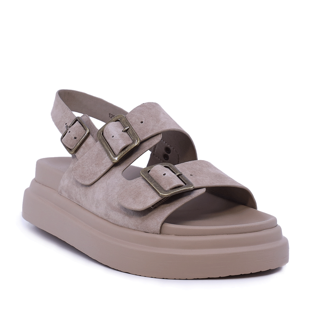 Sandale reglabile femei Luca di Gioia bej din piele întoarsă    1291DS5100VBE - imagine 2