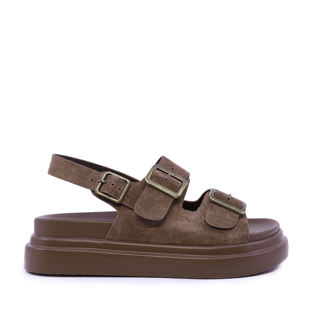 Sandale reglabile femei Luca di Gioia maro din piele întoarsă    1291DS5100VM