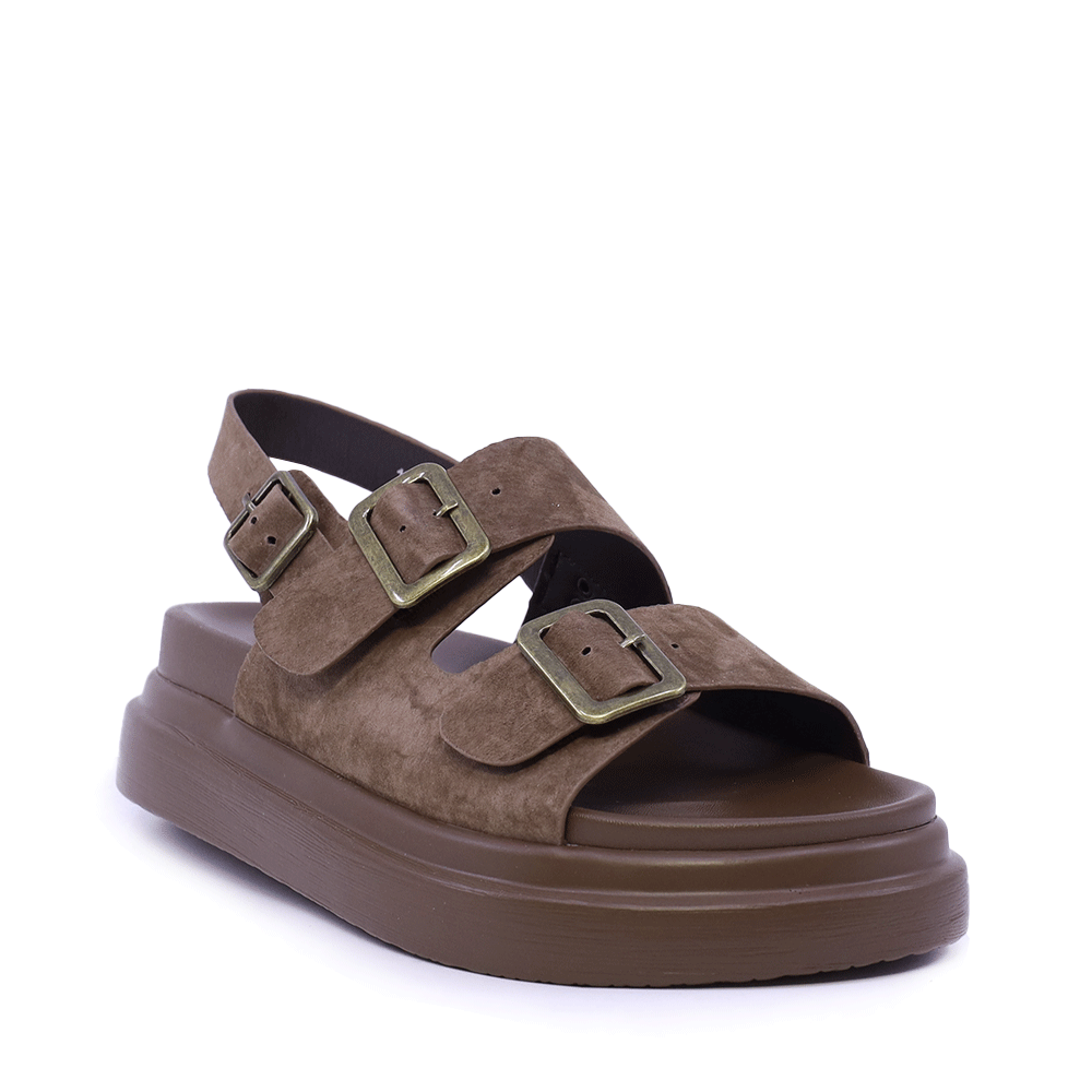 Sandale reglabile femei Luca di Gioia maro din piele întoarsă    1291DS5100VM - imagine 2