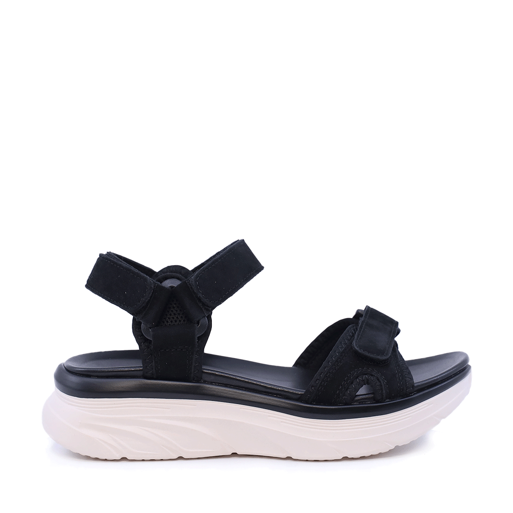 Sandale reglabile femei Luca di Gioia negre din piele întorsă și  textil 1291DS2200VN