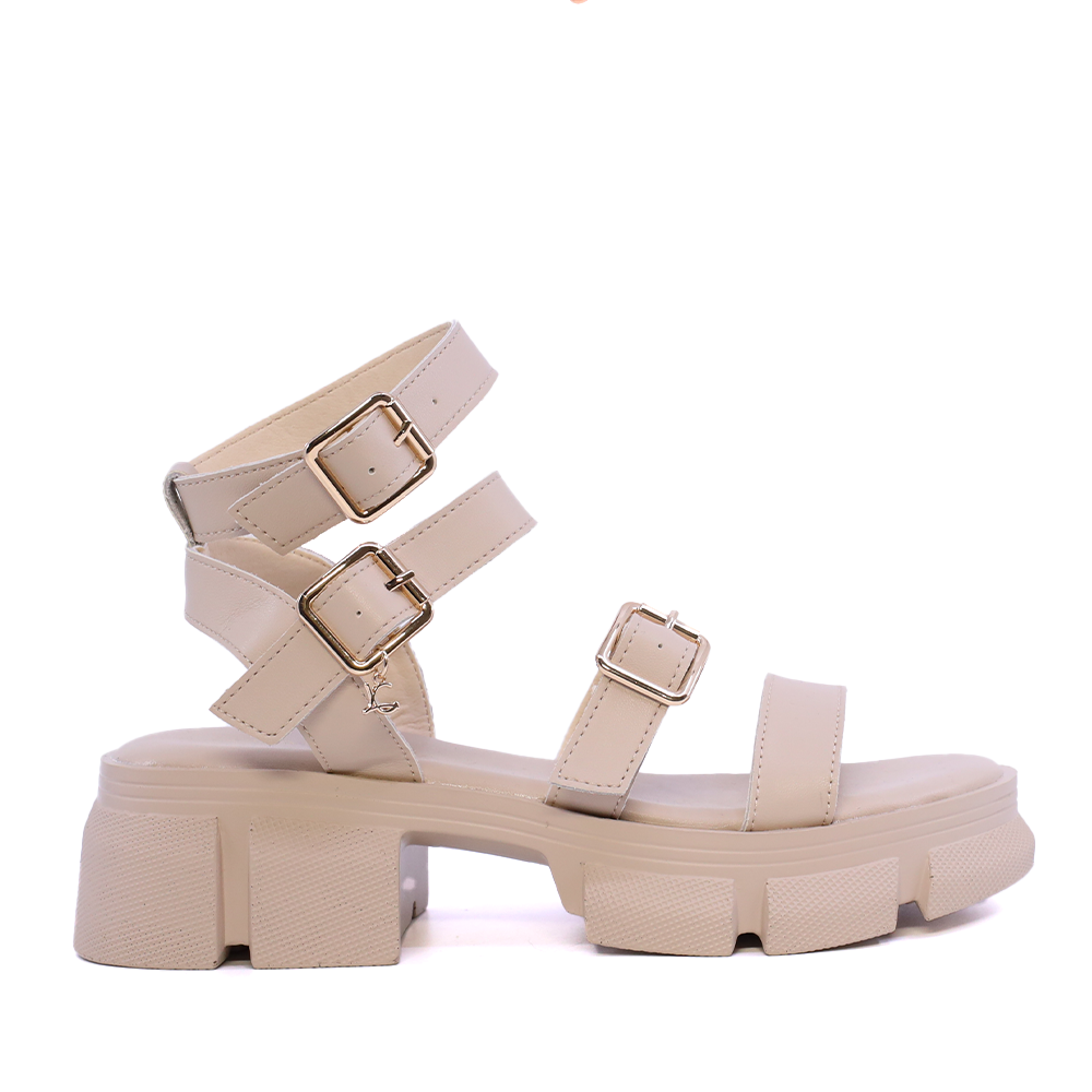 Sandale romane  femei Luca di Gioia bej din piele 1291DS3150BE