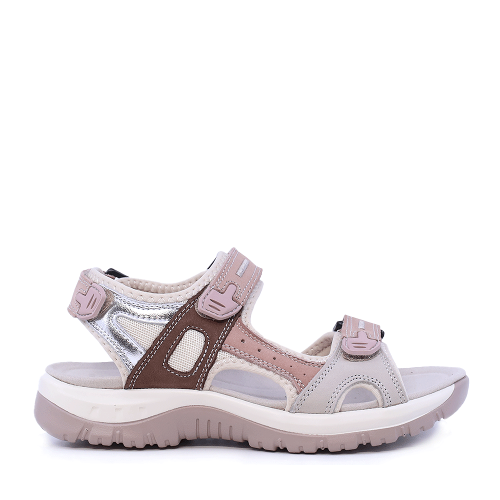 Sandale tip trekking femei Luca di Gioia roz dindin piele întorsă și  textil 1291DS3300RO