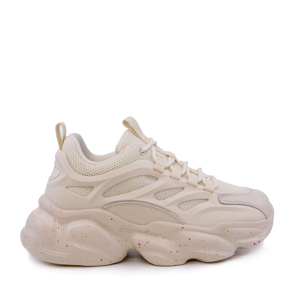 Adidasi chunky  femei Luca di Gioia bej din piele si textil 1291DP1320BE